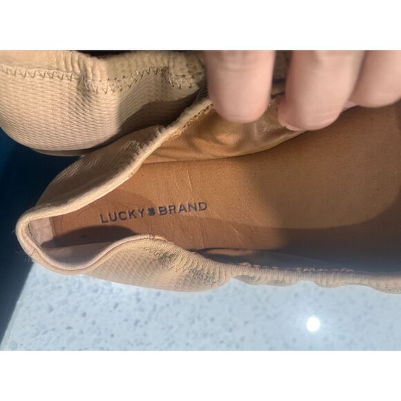 Lucky Brand Suede Ballet Beige Flats 7.5 - Picture 3 of 5